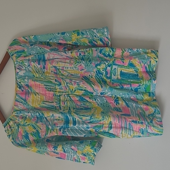 Lilly Pulitzer Linzy Top Sea Salt Sun Print Long Sleeve V-Neck Cotton Top - Picture 6 of 7